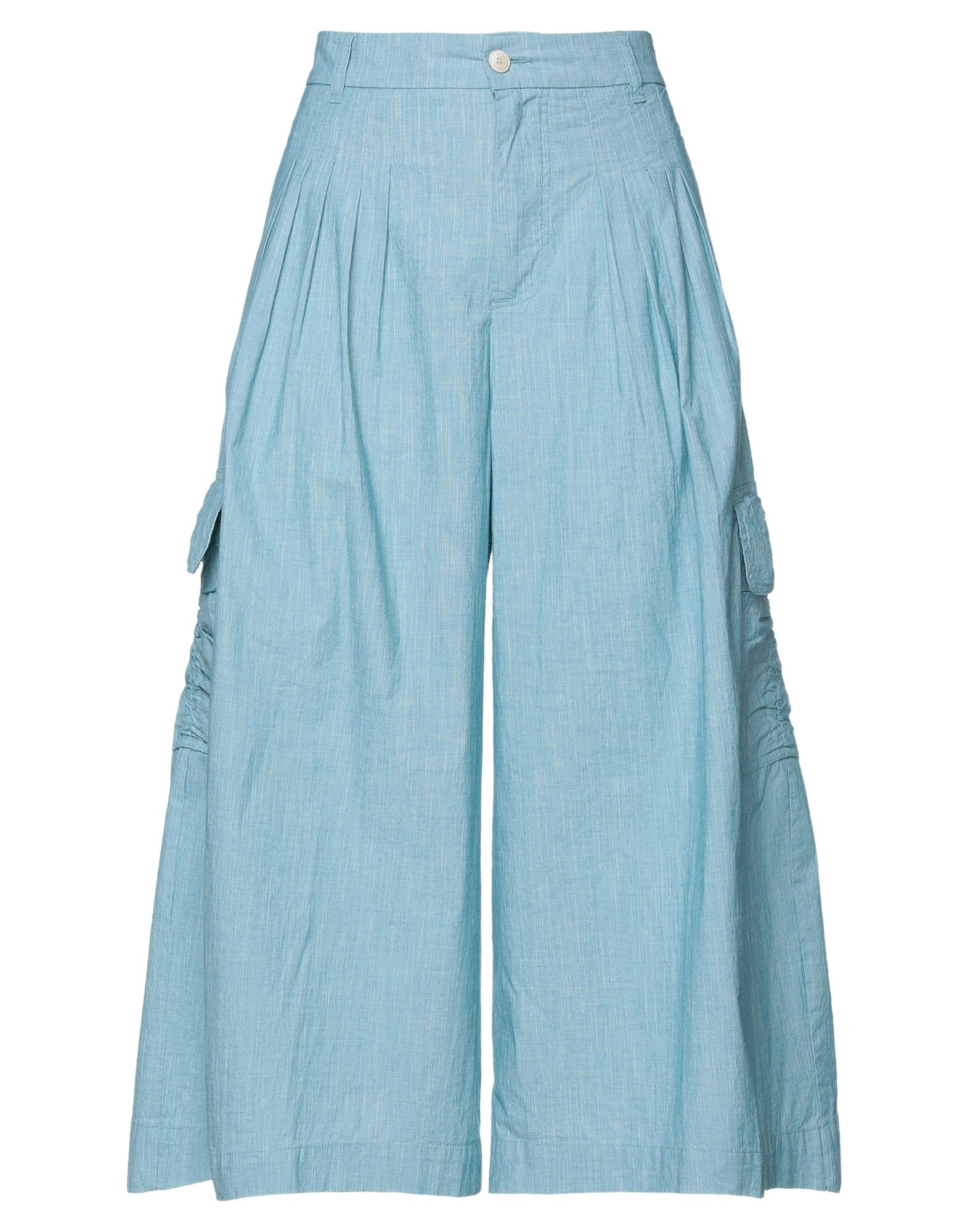 White Sand Cropped Pants In Blue