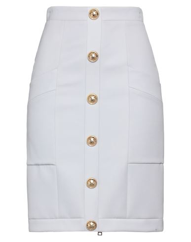 Balmain Woman Mini Skirt Light Grey Size 2 Wool