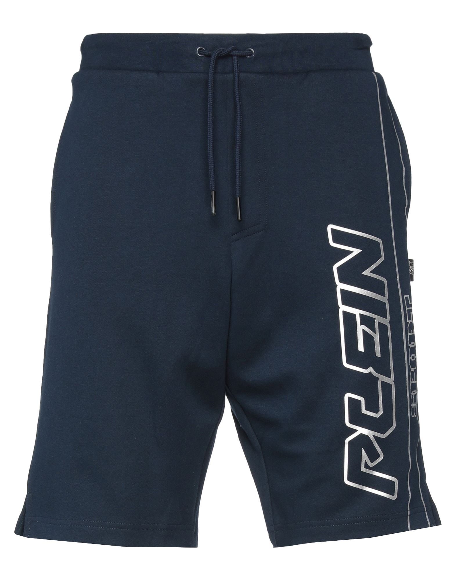 Plein Sport Man Shorts & Bermuda Shorts Midnight Blue Size Xl Cotton, Polyester