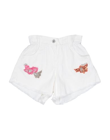 Shop Twinset Toddler Girl Denim Shorts White Size 6 Cotton, Elastane