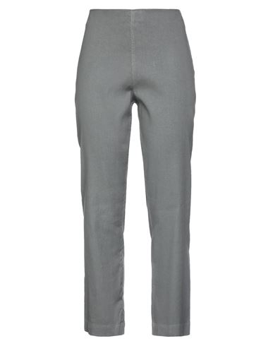 120% Lino Woman Pants Grey Size 12 Linen, Cotton, Elastane