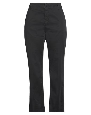 Dondup Woman Pants Black Size 28 Linen, Cotton, Elastane In Black