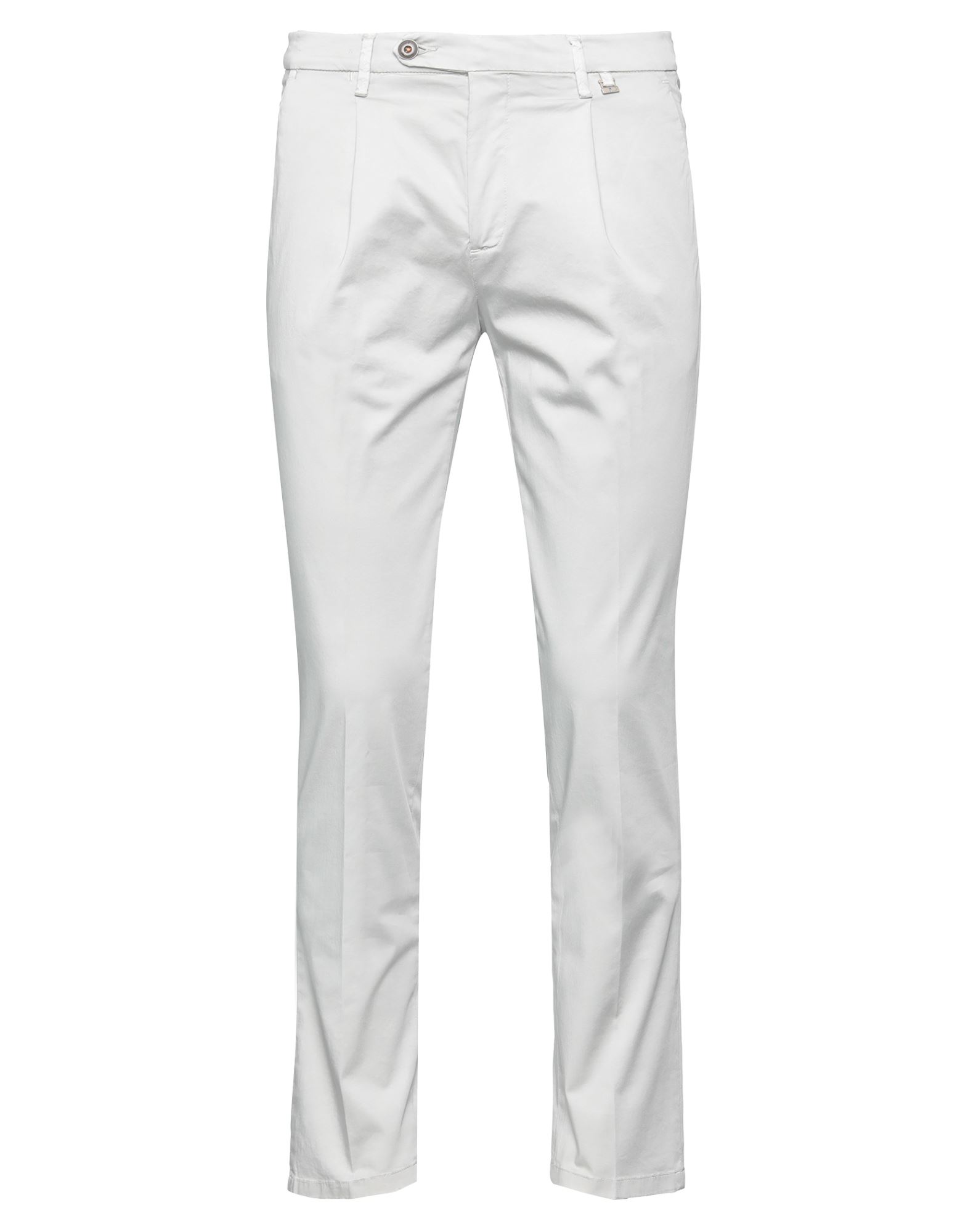 Shop Paoloni Man Pants Light Grey Size 36 Cotton, Elastane