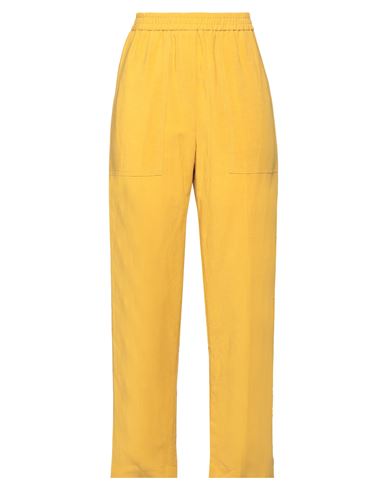 8pm Woman Pants Ocher Size S Viscose, Linen In Yellow