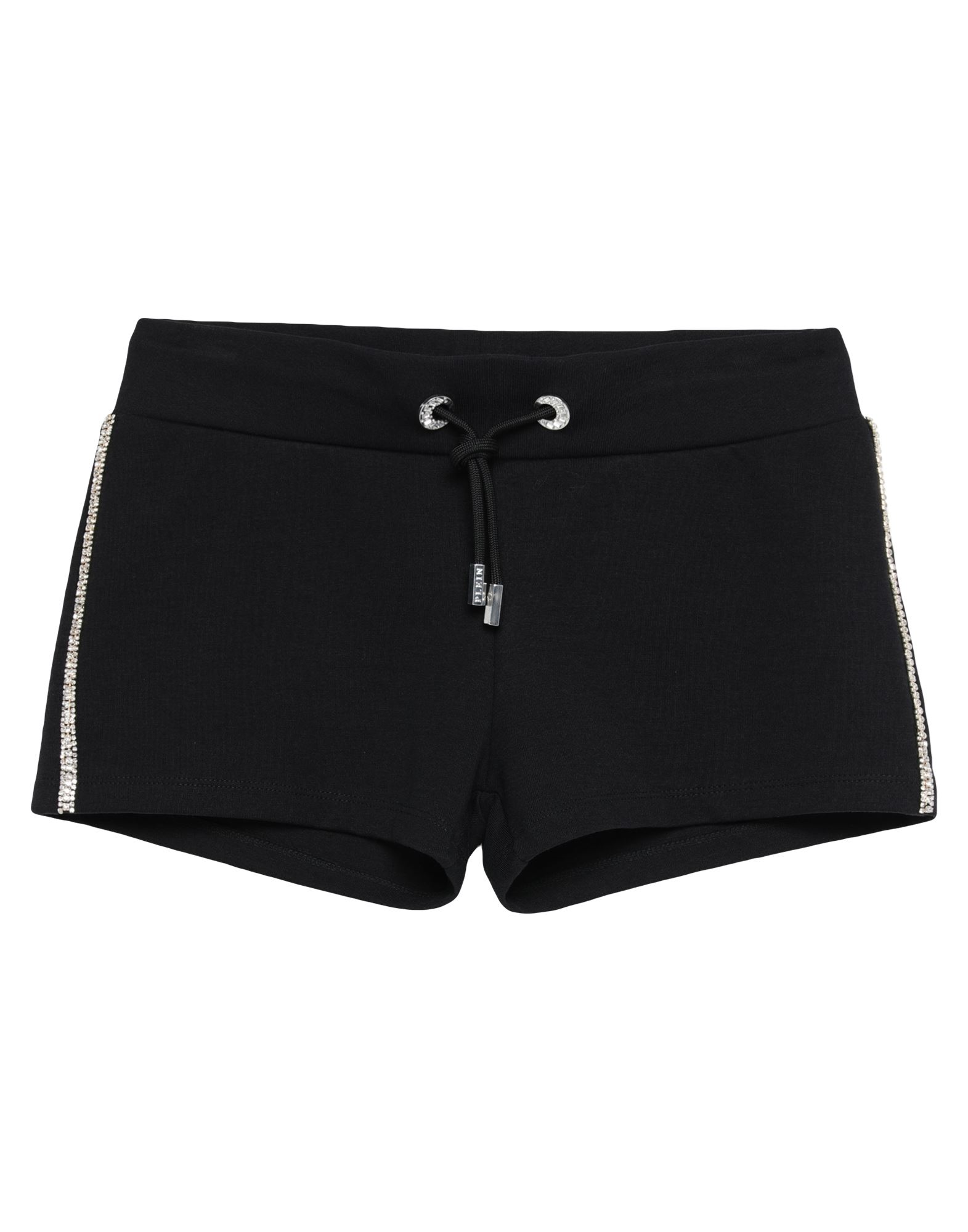 《セール開催中》PHILIPP PLEIN レディース ショートパンツ＆バミューダ ブラック XS コットン 54% / ポリエステル 42% / ポリウレタン 4% / ガラス / 金属