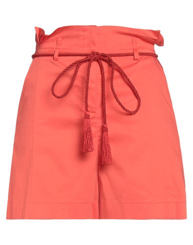 Patrizia Pepe Woman Shorts & Bermuda Shorts Tomato Red Size 8 Cotton, Polyamide, Elastane