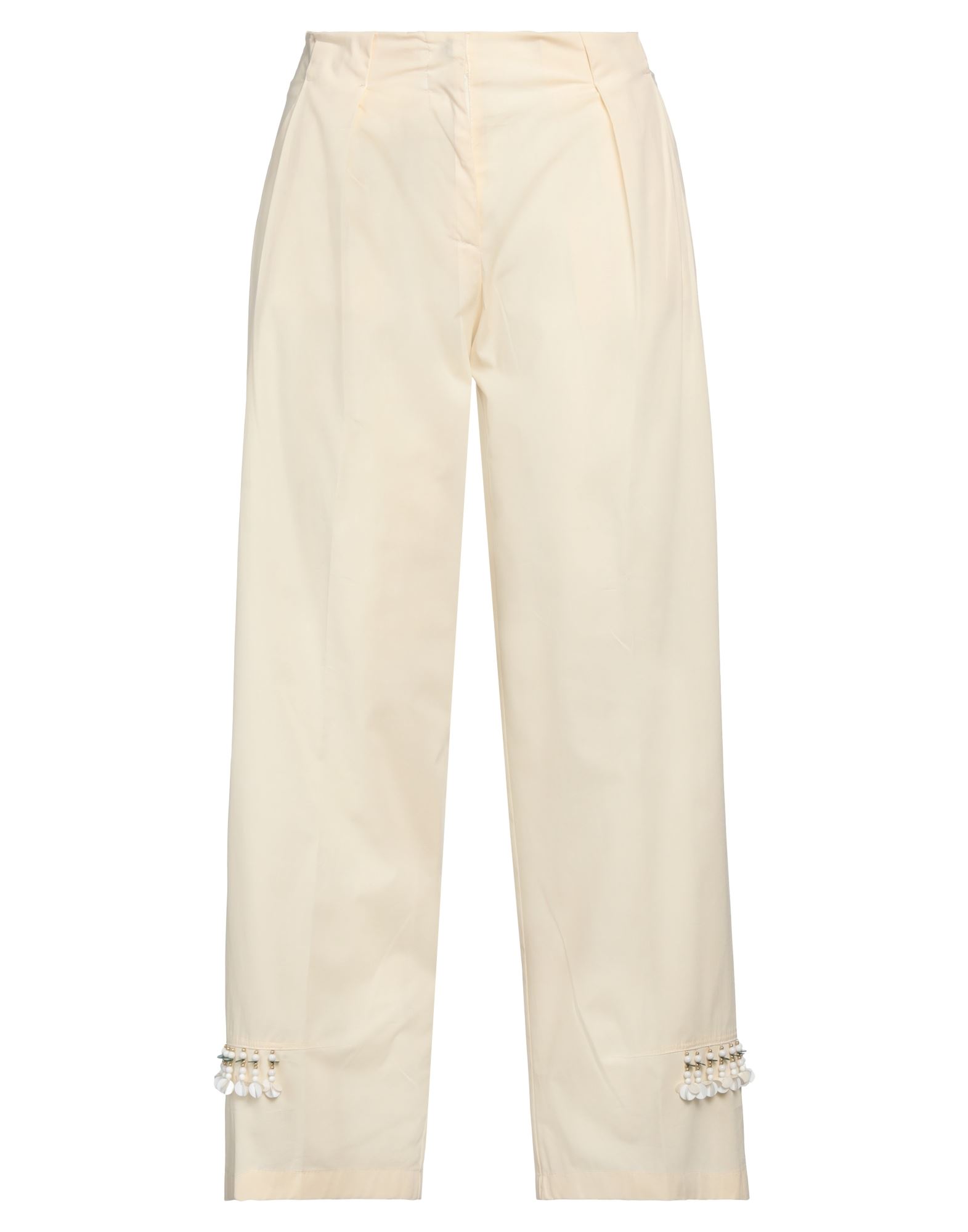 Shop Beatrice B Beatrice .b Woman Pants Ivory Size 8 Cotton, Elastane In White