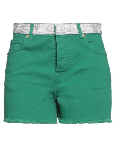 Alexandre Vauthier Woman Denim Shorts Green Size 27 Cotton, Elastane