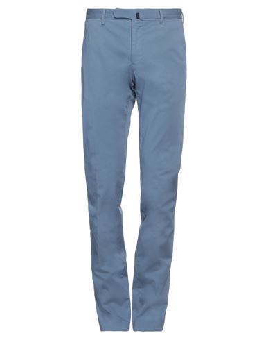 Shop Incotex Man Pants Pastel Blue Size 38 Cotton, Elastane