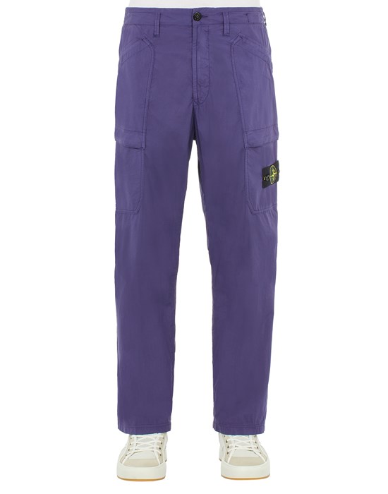 TROUSERS Herr 31603 STRETCH COTTON TELA 'PARACADUTE'_GARMENT DYED Front STONE ISLAND