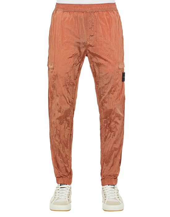 Sold out - Other colors available STONE ISLAND 31021 NYLON METAL IN ECONYL® REGENERATED NYLON_GARMENT DYED TROUSERS Man Orange