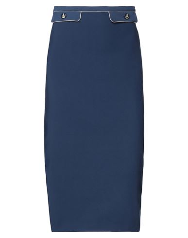 Elisabetta Franchi Woman Midi Skirt Midnight Blue Size 4 Polyester, Elastane