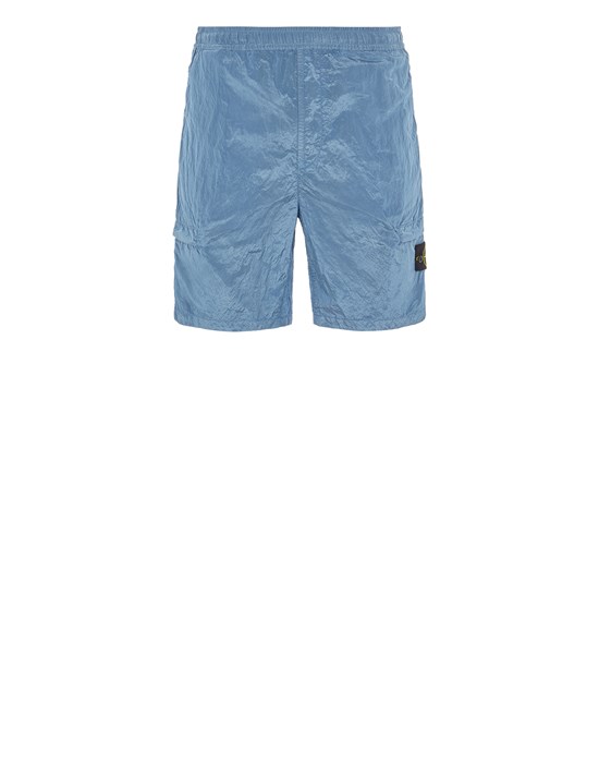  STONE ISLAND L1721  NYLON METAL IN ECONYL® REGENERATED NYLON_GARMENT DYED Bermuda shorts Man Pastel Blue