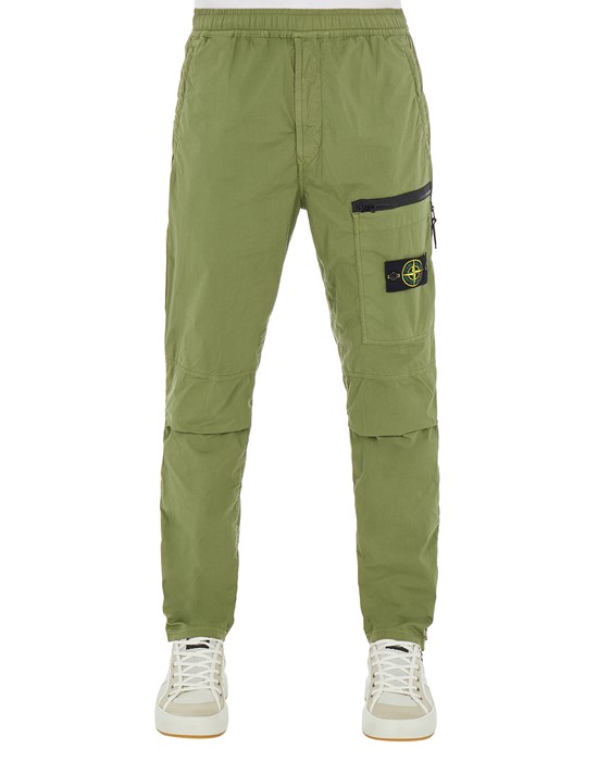 Trousers Man 30803 STRETCH COTTON TELA 'PARACADUTE'_ GARMENT DYED Front STONE ISLAND