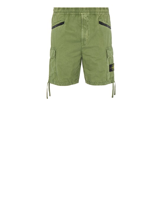  STONE ISLAND L10WA BRUSHED COTTON CANVAS_GARMENT DYED 'OLD' EFFECT Bermuda Man Olive Green
