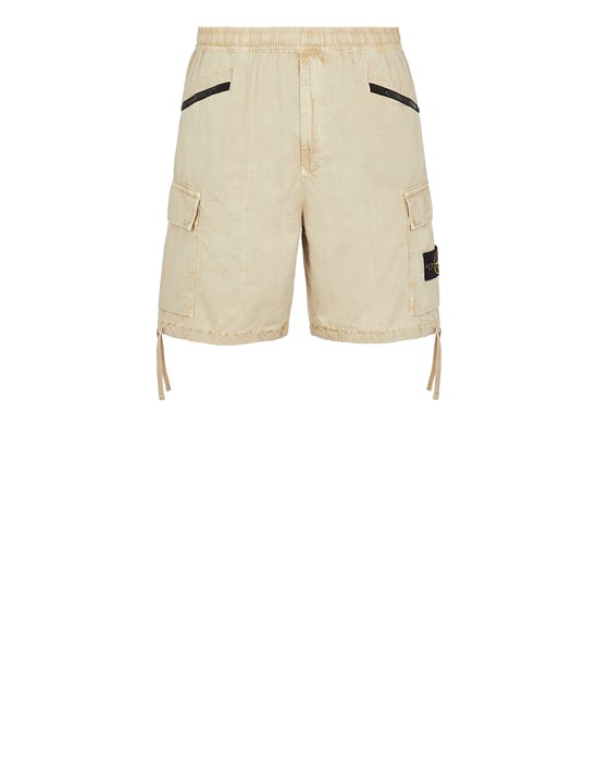  STONE ISLAND L10WA BRUSHED COTTON CANVAS_GARMENT DYED 'OLD' EFFECT Bermuda Homme Beige