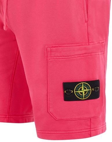 64651 COTTON FLEECE GARMENT DYED Bermudas De Felpa Stone Island Hombre -  Tienda Oficial Online