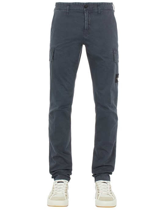 PANTALONS Homme 30604 STRETCH BROKEN TWILL, GARMENT DYED 'OLD' EFFECT Front STONE ISLAND