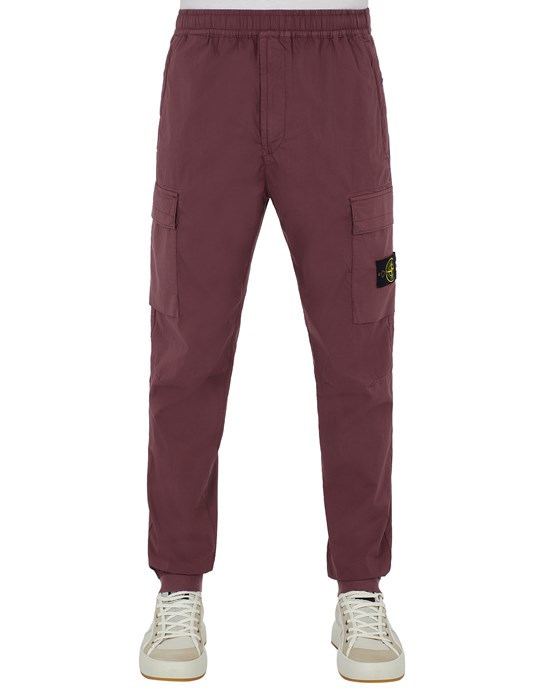 TROUSERS Man 31303 GARMENT-DYED STRETCH COTTON TELA 'PARACADUTE' Front STONE ISLAND