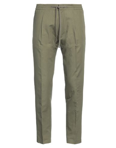 Paolo Pecora Man Pants Military Green Size 32 Cotton, Linen