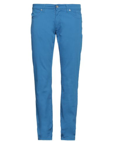 Jeckerson Man Pants Pastel Blue Size 30 Cotton, Elastane