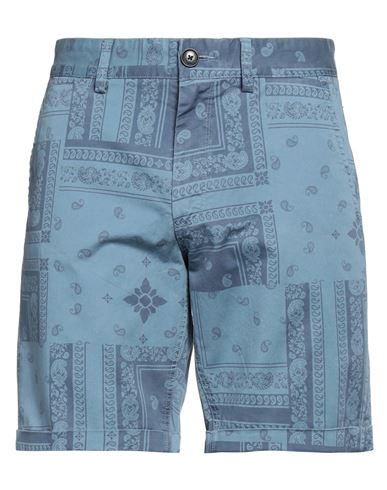 Sun 68 Man Shorts & Bermuda Shorts Slate Blue Size 34 Cotton, Elastane