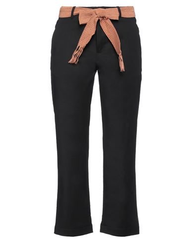 ALYSI ALYSI WOMAN PANTS BLACK SIZE 2 COTTON, ELASTANE