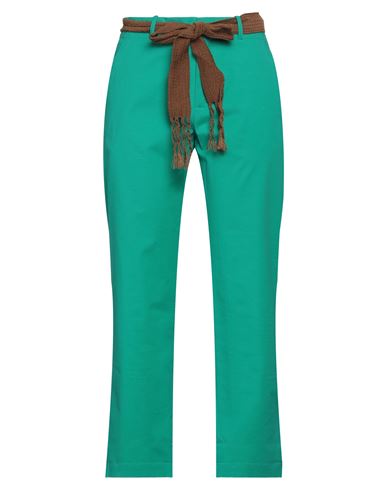 Alysi Woman Pants Emerald Green Size 6 Cotton, Elastane