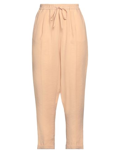 Alysi Woman Pants Sand Size 4 Modal, Polyester In Beige