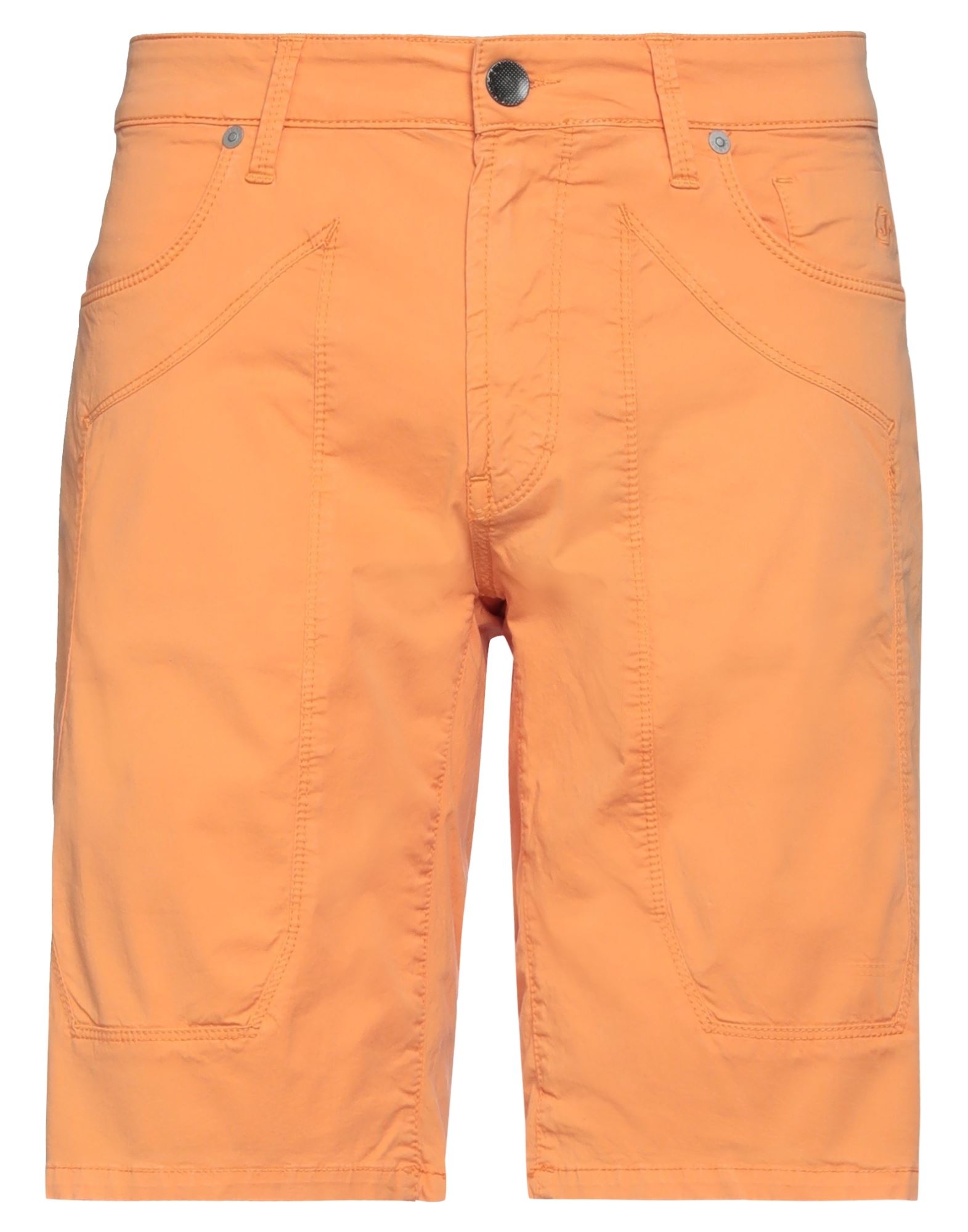 Jeckerson Man Shorts & Bermuda Shorts Orange Size 31 Cotton, Elastane