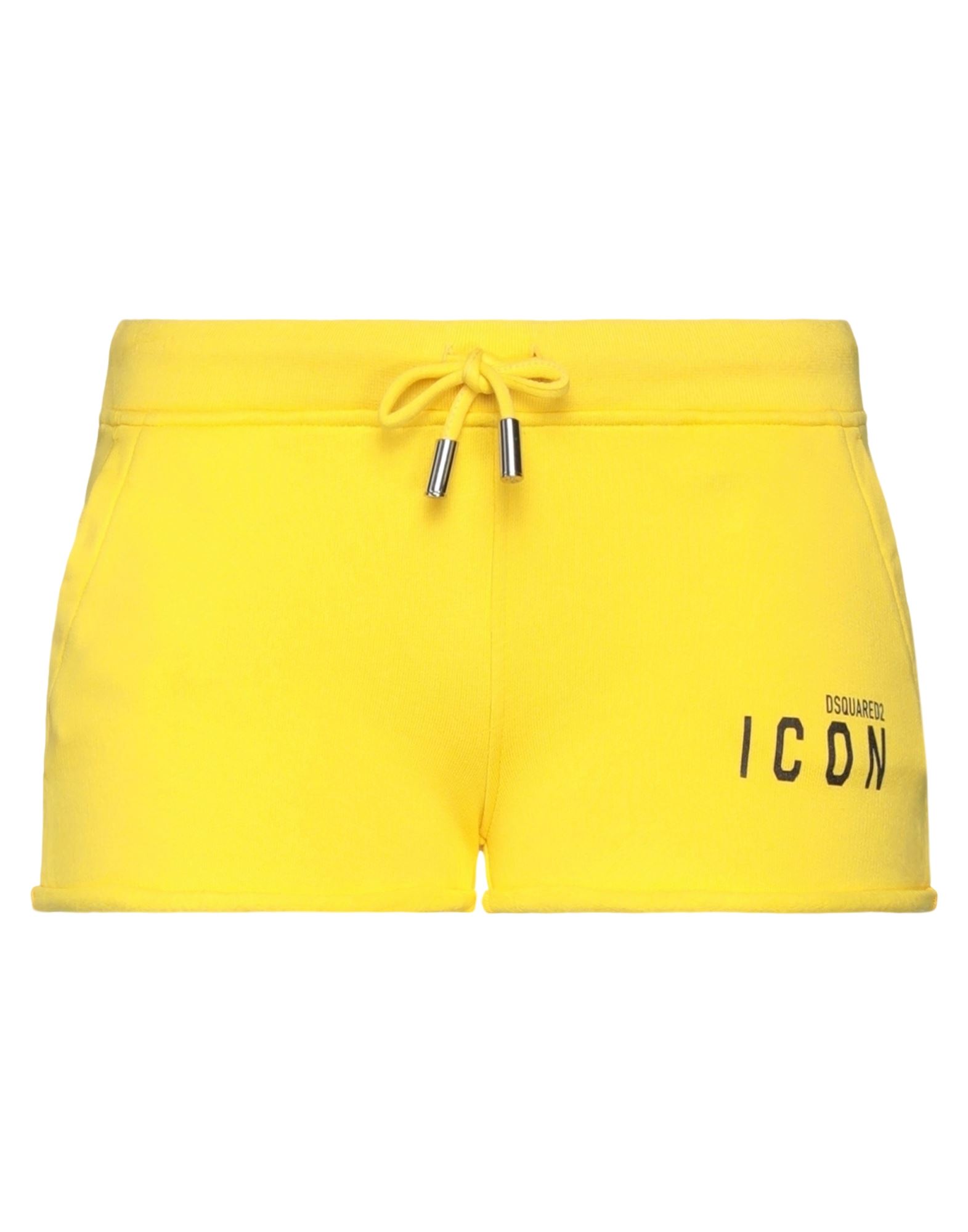 DSQUARED2 DSQUARED2 WOMAN SHORTS & BERMUDA SHORTS YELLOW SIZE XS COTTON, ELASTANE