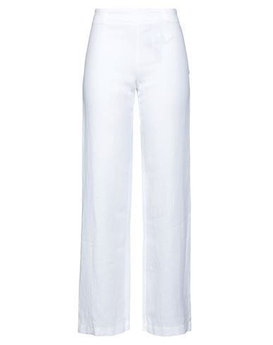 120% Woman Pants Light Grey Size 4 Linen In White