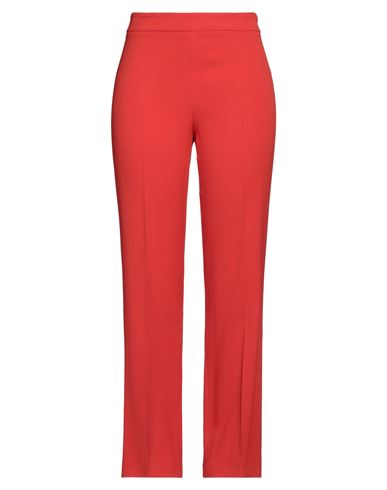 Clips Woman Pants Red Size 10 Viscose, Acetate, Elastane