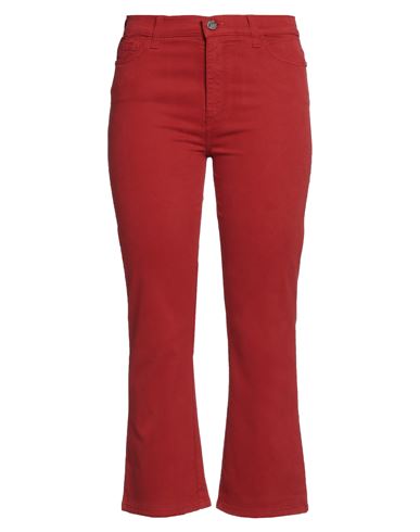 Manila Grace Woman Pants Red Size 25 Cotton, Elastane