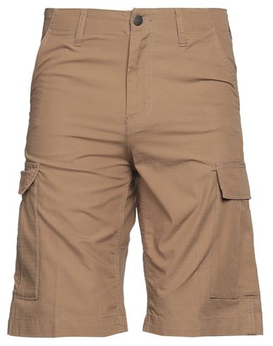 Shop Carhartt Wip Man Shorts & Bermuda Shorts Khaki Size 28 Cotton In Beige