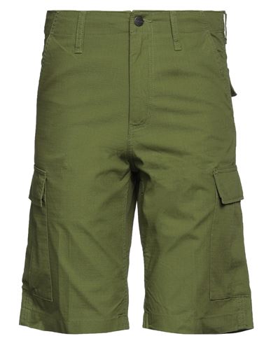 Carhartt Wip Man Shorts & Bermuda Shorts Green Size 29 Cotton