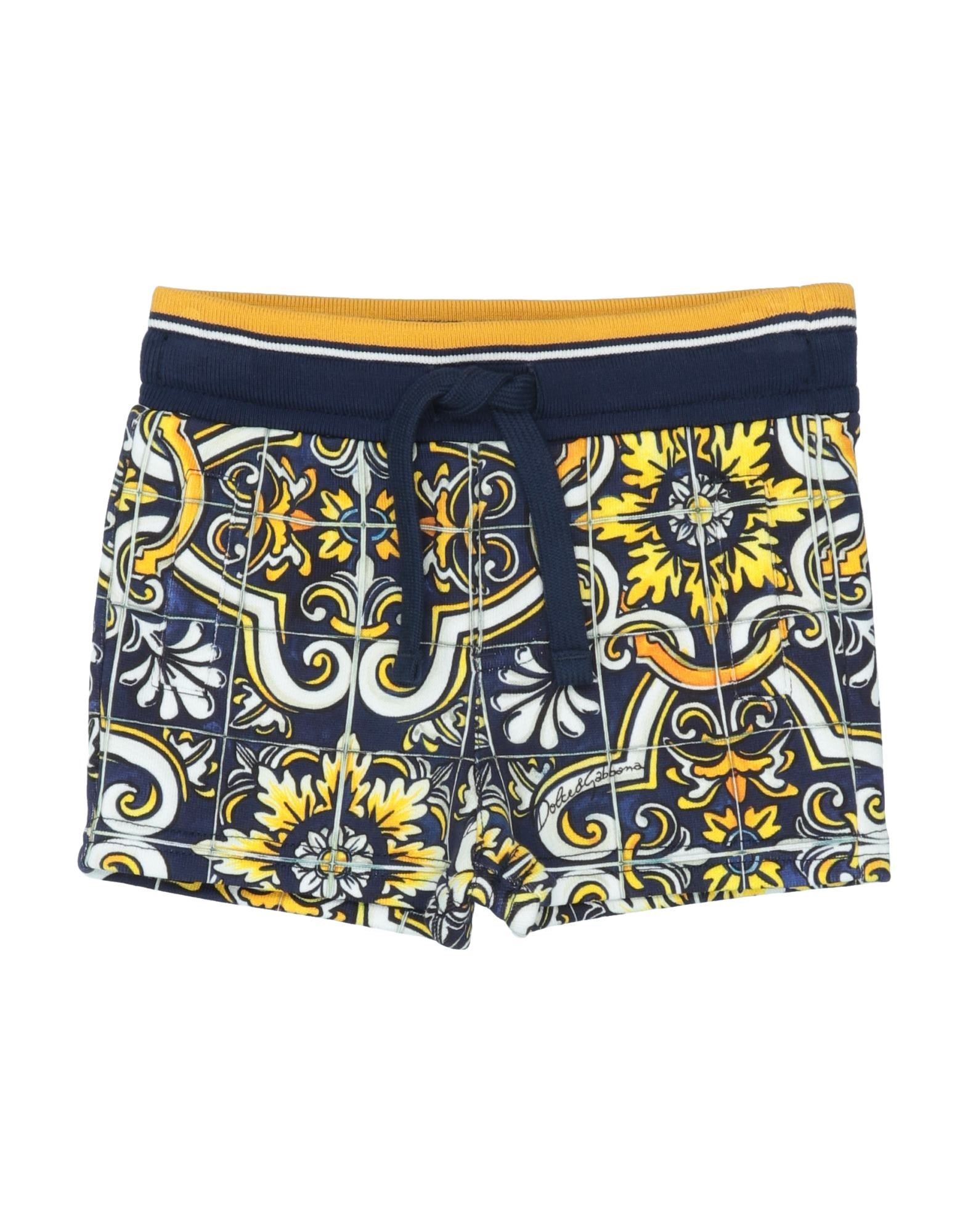 Dolce & Gabbana Newborn Boy Shorts & Bermuda Shorts Midnight Blue Size 3 Cotton, Elastane In Dark Blue