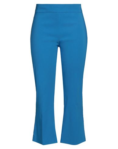 Shop Avenue Montaigne Woman Cropped Pants Azure Size 8 Viscose, Polyamide, Elastane In Blue