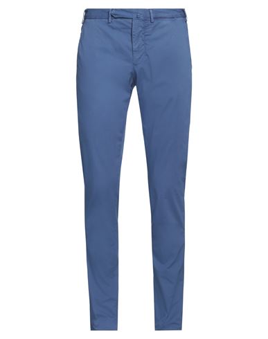 Santaniello Man Pants Pastel Blue Size 30 Cotton, Elastane