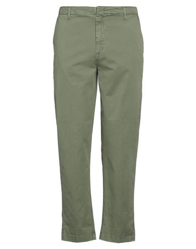Shop Dondup Man Pants Military Green Size 29 Cotton, Elastane
