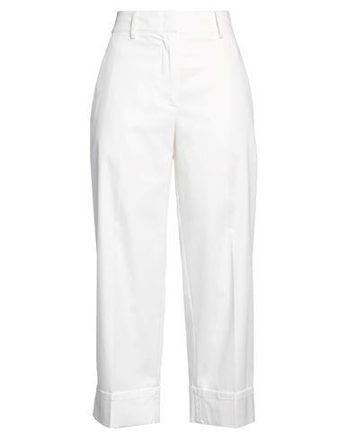 Seventy Sergio Tegon Woman Pants White Size 4 Cotton, Elastane