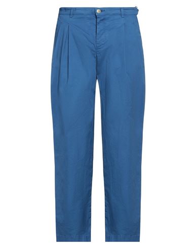 Original Vintage Style Man Pants Azure Size 32 Cotton, Elastane In Blue