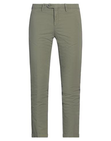 B Settecento Man Pants Military Green Size 34 Cotton, Linen, Elastane