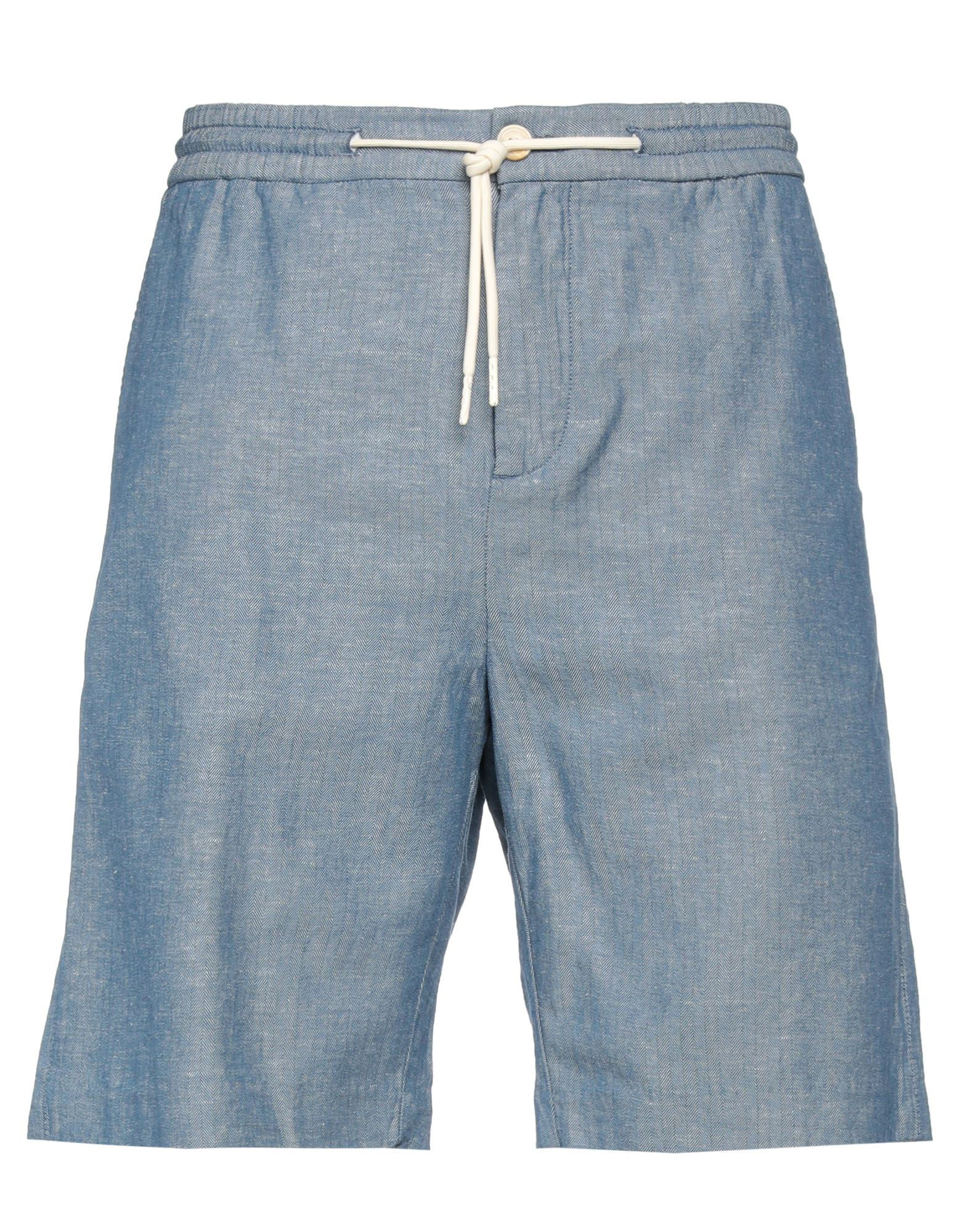 Scotch & Soda Man Shorts & Bermuda Shorts Blue Size 30 Cotton, Linen