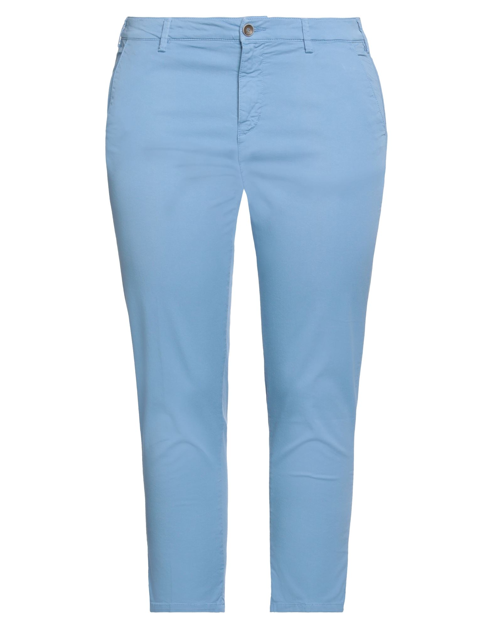 Shop 40weft Woman Cropped Pants Sky Blue Size 4 Cotton, Elastane