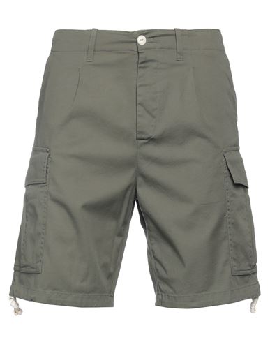 Officina 36 Man Shorts & Bermuda Shorts Military Green Size 32 Cotton, Elastane