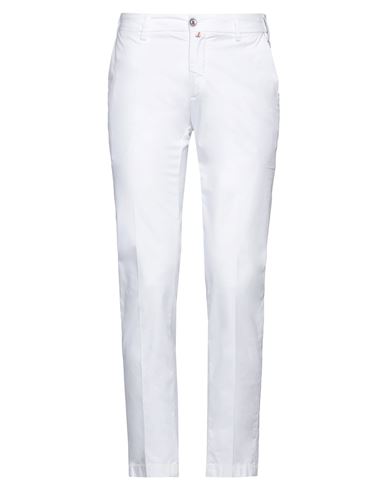 Baronio Man Pants White Size 40 Cotton, Elastane