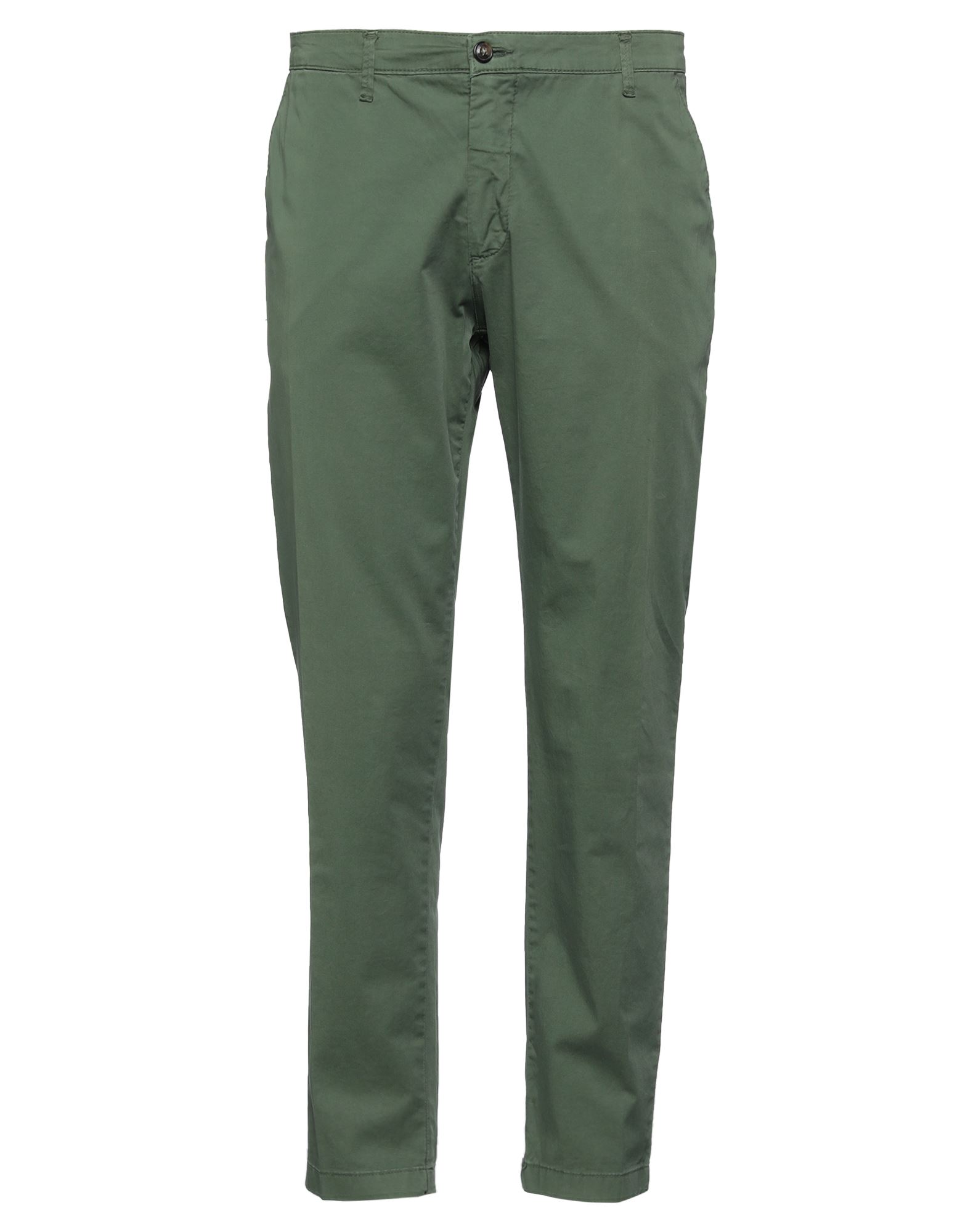 Shop Les Copains Man Pants Green Size 36 Cotton, Elastane
