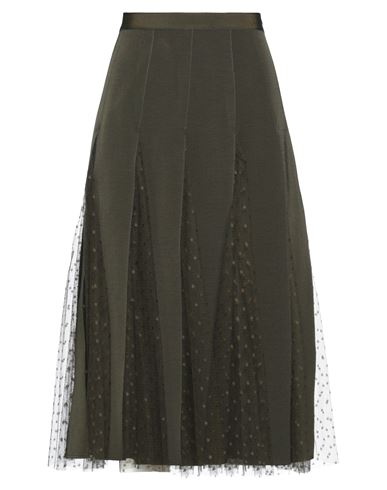 Red Valentino Woman Midi Skirt Military Green Size 6 Polyamide, Viscose, Cotton