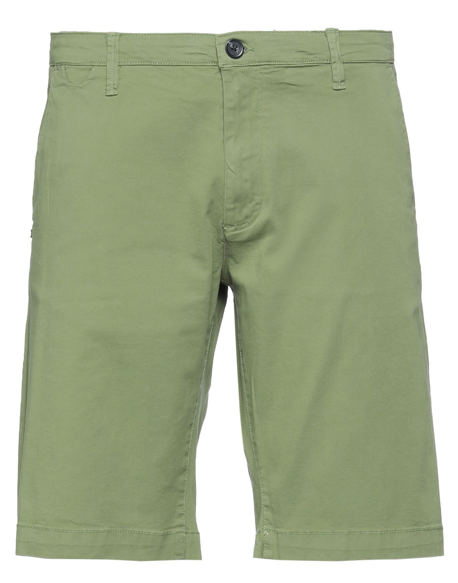 Recycled Art World Man Shorts & Bermuda Shorts Military Green Size 38 Cotton, Elastane